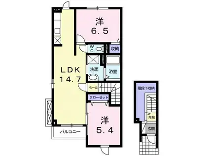 グランSフィールド III(2LDK/2階)の間取り写真