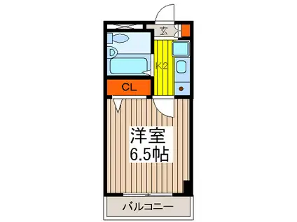 グリーンヒルハイツ・7(1K/2階)の間取り写真