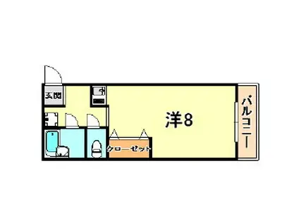 ラインハイム(ワンルーム/2階)の間取り写真