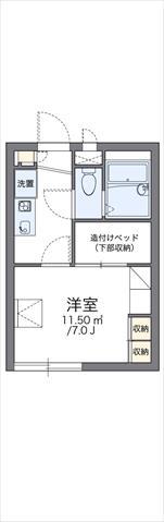 レオパレスNEO ZIOUN(1K/1階)の間取り写真