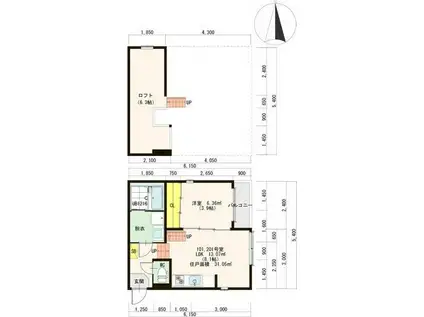 TARY大秋町(1LDK/1階)の間取り写真