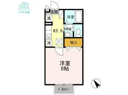 グレープハウス II(1K/1階)の間取り写真