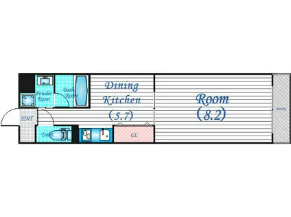 アーバンステージ安堂寺I(1DK/10階)の間取り写真