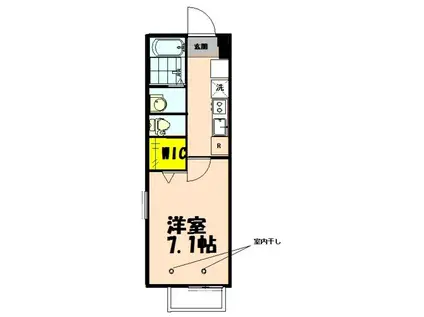 セントラルハイツ(1K/2階)の間取り写真