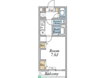 リブリ・足立区西新井(1K/3階)の間取り写真