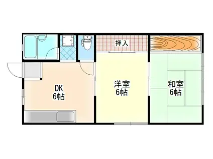 スカイコーポ大新(2DK/2階)の間取り写真