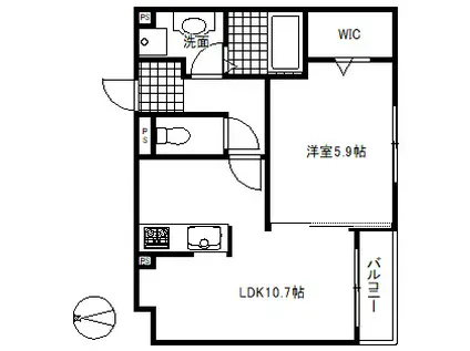 キャナルアーク(1LDK/2階)の間取り写真