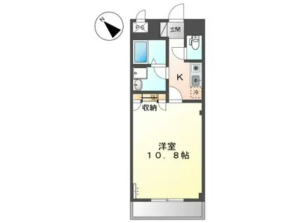 ソレアード(1K/2階)の間取り写真