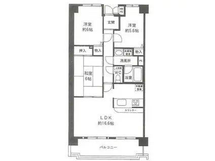 プリオーレ神戸山ノ手(3LDK/3階)の間取り写真