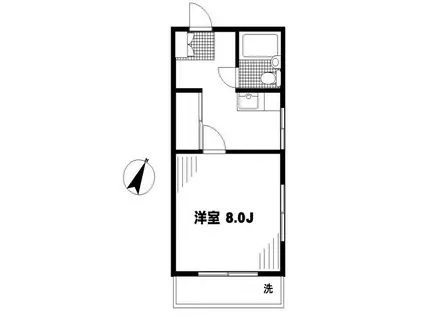 アローハイツ(1K/3階)の間取り写真