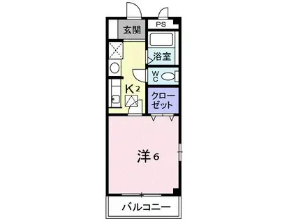 エム・ビューラーA(1K/1階)の間取り写真