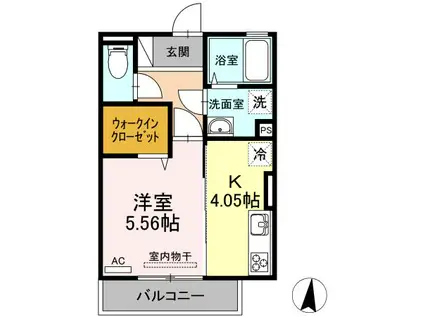 ラピスラズリ(1K/2階)の間取り写真