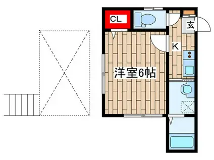 レイディアンス安浦(1K/2階)の間取り写真