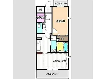 プログレス(1LDK/3階)の間取り写真