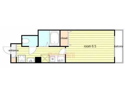 WEED15(1K/2階)の間取り写真
