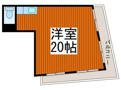 若菜ビル(ワンルーム/2階)の間取り写真