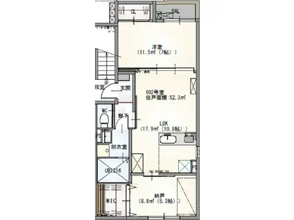 OHANA(2LDK/1階)の間取り写真