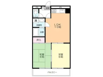 サニーハイツ東所沢(2LDK/2階)の間取り写真