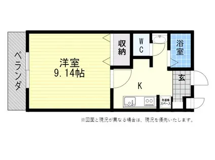 ファルコン王ノ瀬(1K/1階)の間取り写真