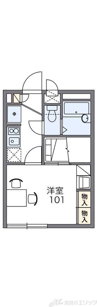 レオパレスKアンドS(1K/2階)の間取り写真