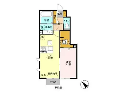 コンフォールコートII(1LDK/1階)の間取り写真