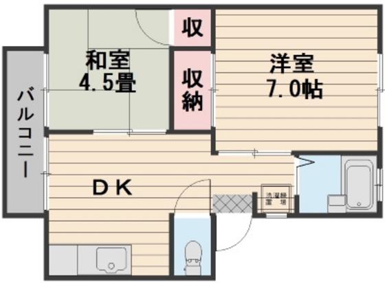 星島コーポA棟(2DK/2階)の間取り写真