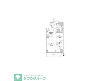 ASMACI MAISON両国II(2LDK/9階)の間取り写真