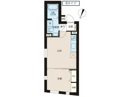 レピュア北池袋駅前レジデンス(1LDK/2階)の間取り写真