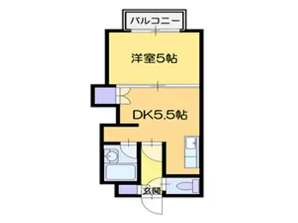 ビッグバーンズマンション新札幌(1DK/1階)の間取り写真