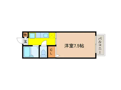 アダージョ(1K/1階)の間取り写真