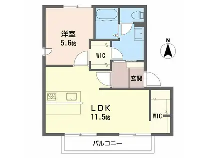 サンシャイン杉山D(1LDK/2階)の間取り写真