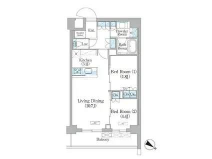 NIIYA平和台(2LDK/2階)の間取り写真