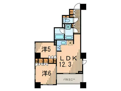 ステラメゾン三軒茶屋(2LDK/2階)の間取り写真