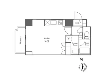 六本木セブン ROPPONGI SEVEN(ワンルーム/2階)の間取り写真