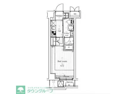 FUSIONAR 上鷺宮(1K/2階)の間取り写真