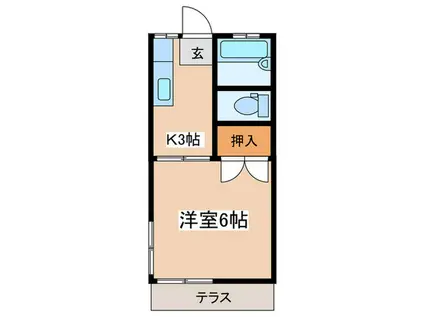 ピュアタウン東海大学駅前(1K/1階)の間取り写真