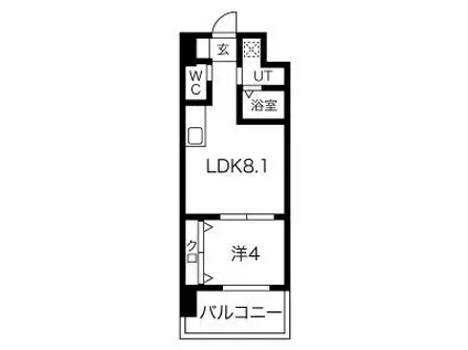 FDS PREX(1LDK/13階)の間取り写真