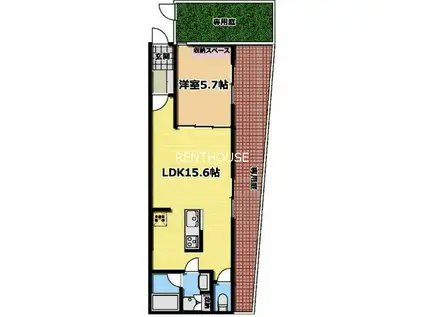 ブリリアントジェイオーワン(1LDK/1階)の間取り写真
