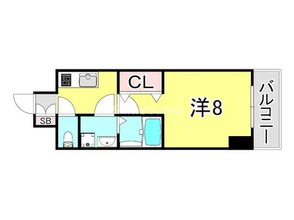 レジデンス神戸ヴェルノ(1K/12階)の間取り写真