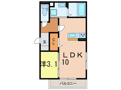 SYMPHONY(1LDK/3階)の間取り写真