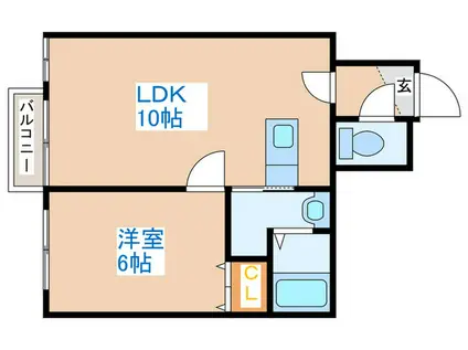 ル・セルシェ(1LDK/3階)の間取り写真
