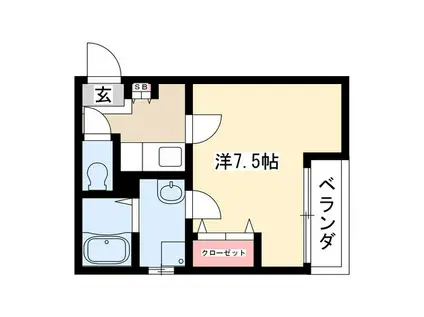 プリマヴェーラ望が丘(1K/2階)の間取り写真