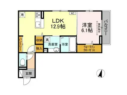 パルボヌール(1LDK/3階)の間取り写真