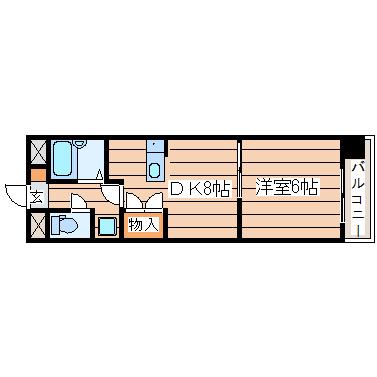 センチュリー青葉(1DK/2階)の間取り写真