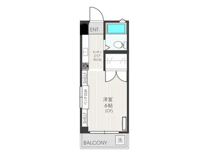 FLATS HIYOSHI(1K/3階)の間取り写真