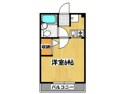 ライフパル(1K/2階)の間取り写真