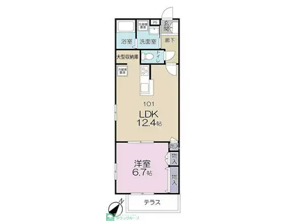 LA FRAISE(1LDK/1階)の間取り写真