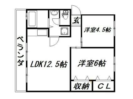 千歩マンション(2LDK/3階)の間取り写真