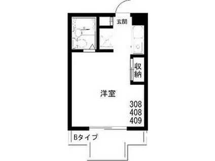 メゾン・ド・ミラベル(ワンルーム/3階)の間取り写真