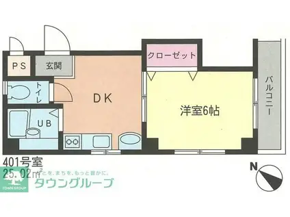 アドヴァンスマンション(1DK/3階)の間取り写真